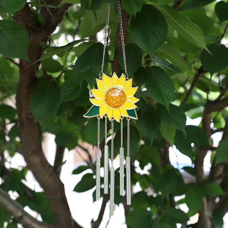 Sunflower Wind Chimes Pendant Metal Sunflower Sunflower Wall Decorations Art Pendant Indoor Wind Chimes
