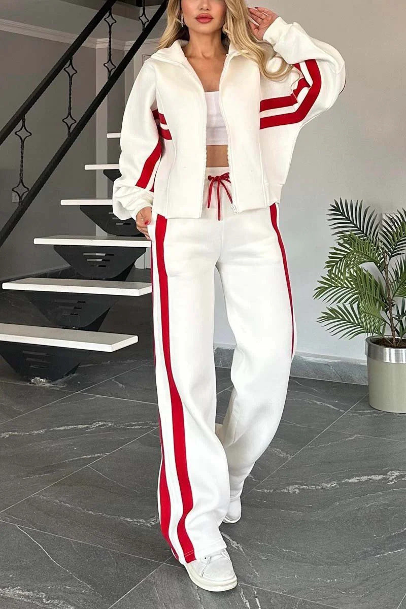 Fashion Two-piece Women's White Sports Suit Loose Sports Shirt Casual Pants Sets Sportswear Women Clothes Tracksuit Women Outfits